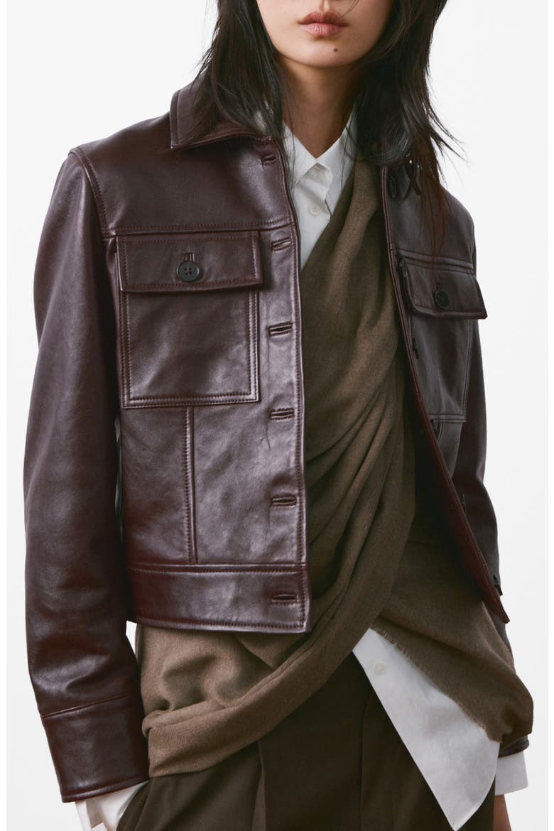 Chaqueta Saint Leather Jacket, Main, color, BURGUNDY