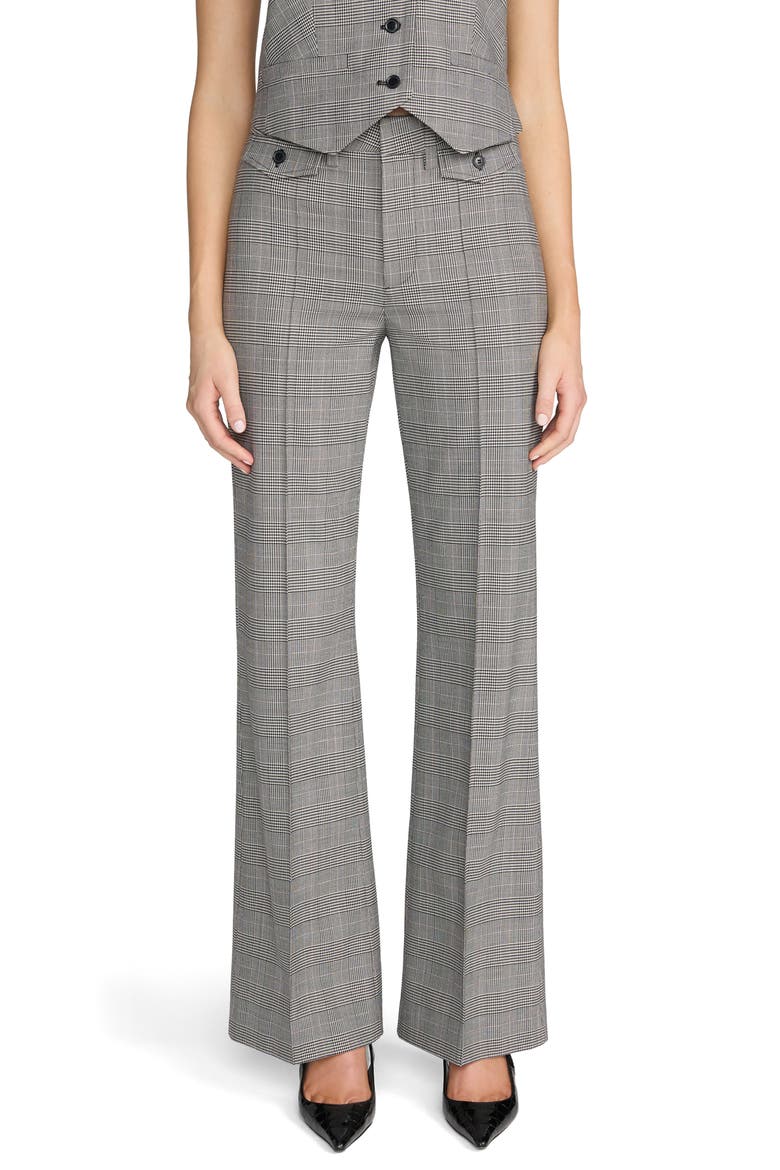 The Reboot Plaid Bootcut Trousers, Main, color, BLACK PLAID