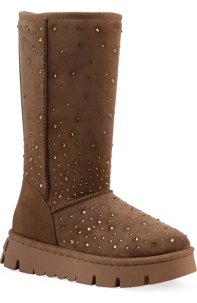 White Mountain Footwear Tripp Faux Fur Lined Boot, Main, color, Chestnut Faux Suede