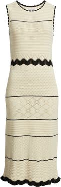Treasure & Bond Pointelle Midi Sweater Dress