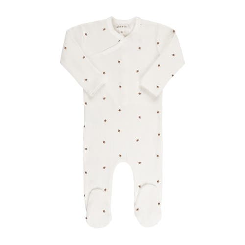 Ely's & Co. Baby Cotton Ribbed Zipper Footie In Acorn