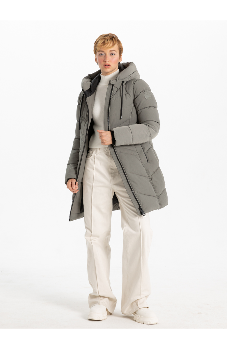 Point Zero STAR-STITCH CHIC LONG PUFFER JACKET, Alternate, color, Mercury