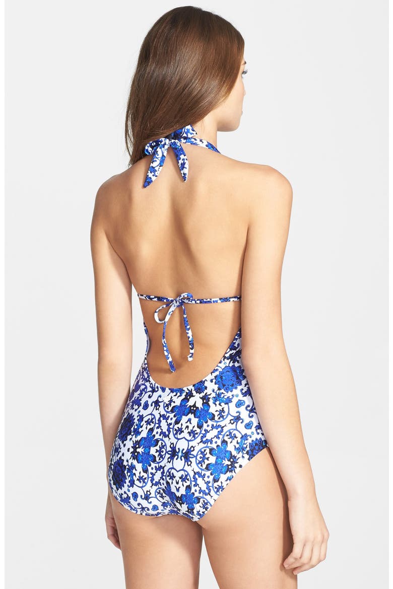 'St. Etienne Seductress' One-Piece Swimsuit, Alternate, color, BLUE