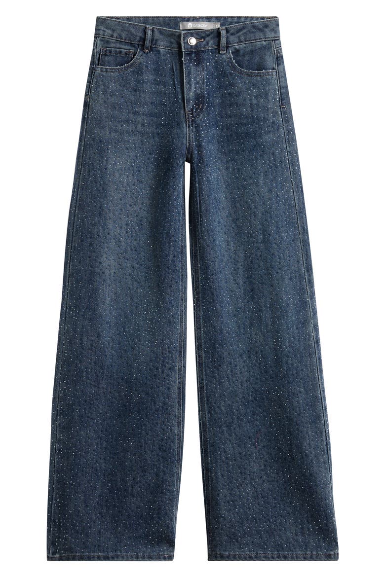 Kids' Raindrop Wide Leg Jeans, Main, color, MID INDIGO