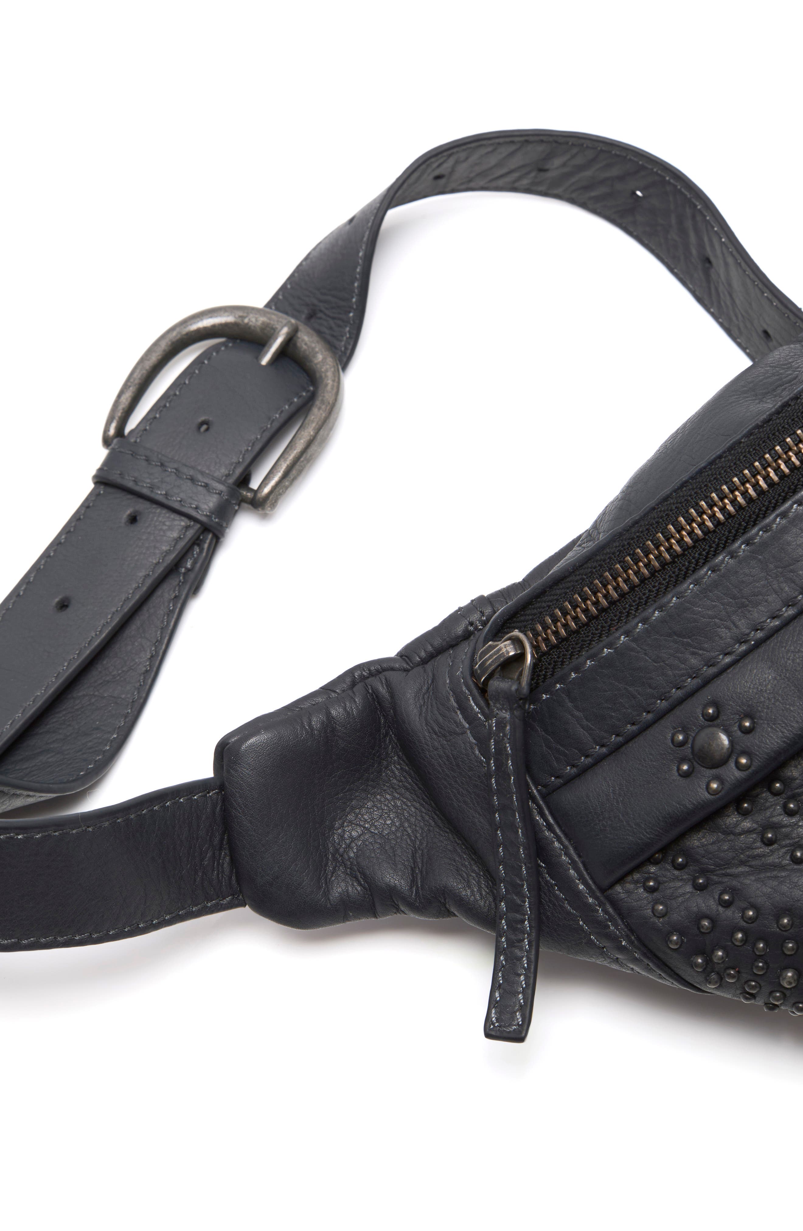 Ana Adorned Leather Sling Bag, Alternate, color, BLACK