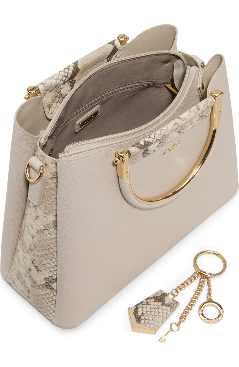 ALDO Cloenaa Faux Leather Satchel, Alternate, color, Taupe