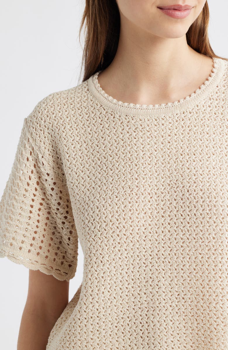 rag & bone Khloe Open Stitch Cotton & Linen Sweater, Alternate, color, 