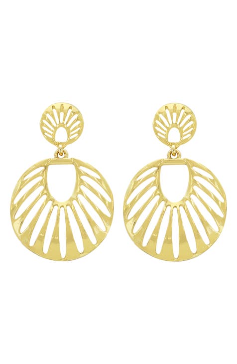 Open Work Circle Drop Earrings