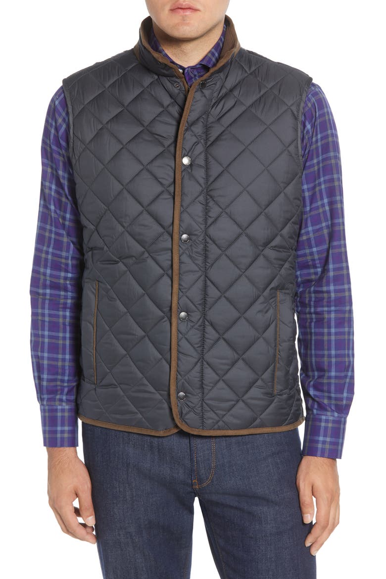 Essex Quilted Vest, Main, color, BLACK