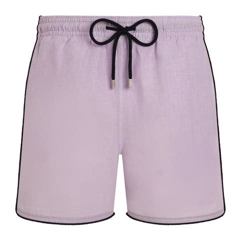 Men Linen Swim Shorts Solid