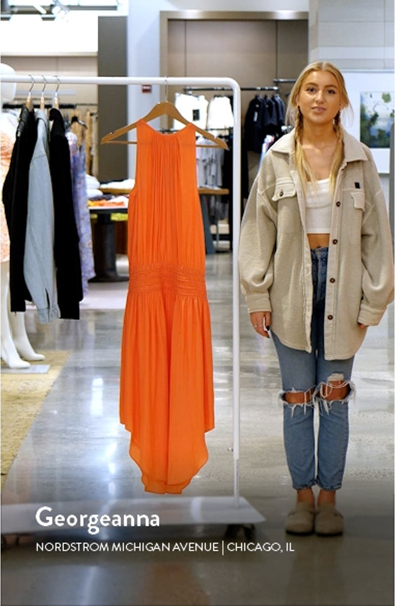 Audrey Smocked Waist Sleeveless Midi Dress, sales video thumbnail