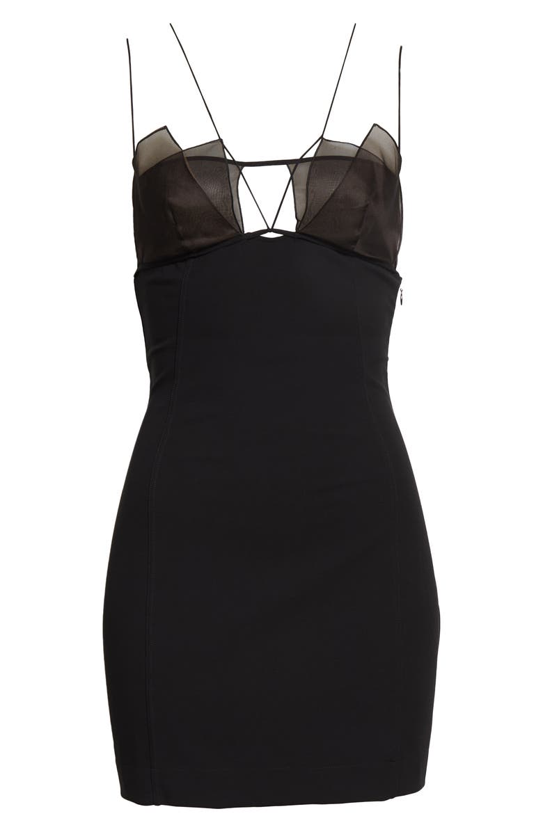 Nensi Dojaka Paneled Organza Fitted Minidress, Alternate, color,