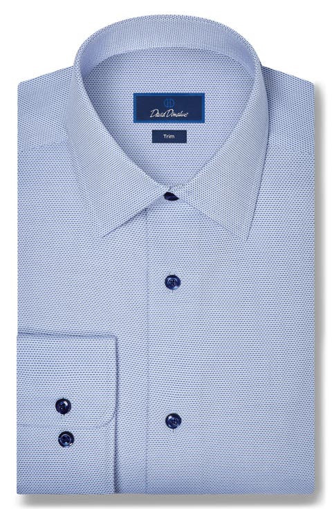 Trim Fit Cotton Microdobby Dress Shirt