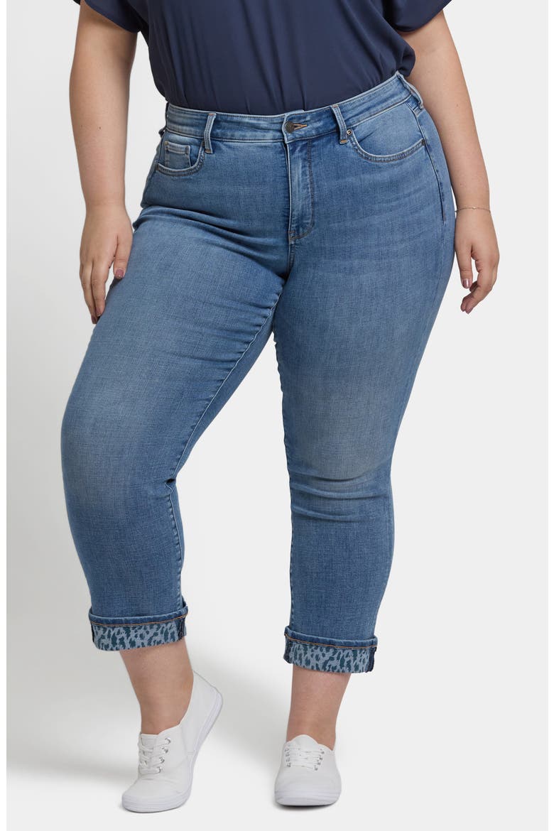 Marilyn High Waist Printed Cuff Ankle Jeans, Main, color, BARCELONA BREEZE