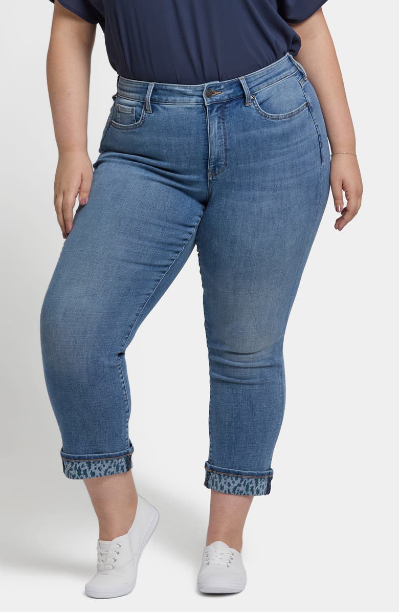 NYDJ Marilyn High Waist Printed Cuff Ankle Jeans, Main, color, Barcelona Breeze