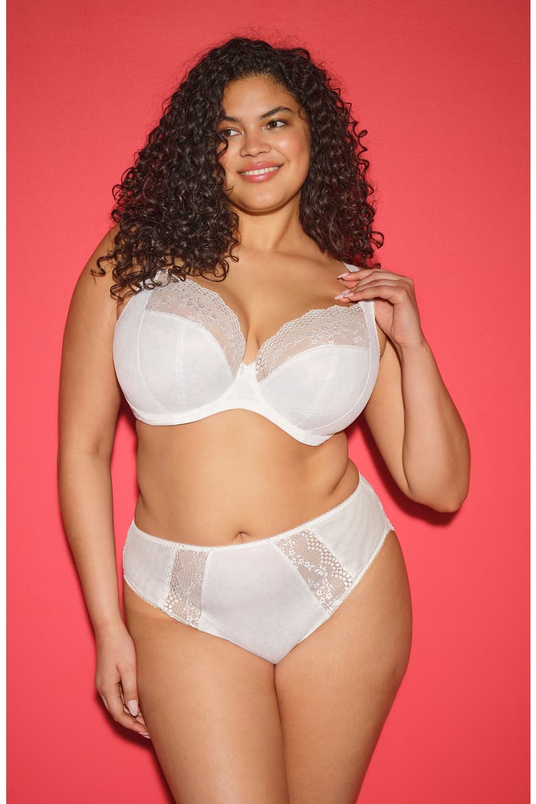 Lucie Full Figure Underwire Plunge Bra, Alternate, color, WHITE