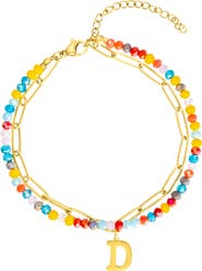 Adornia Initial Water Resistant Layered Bracelet