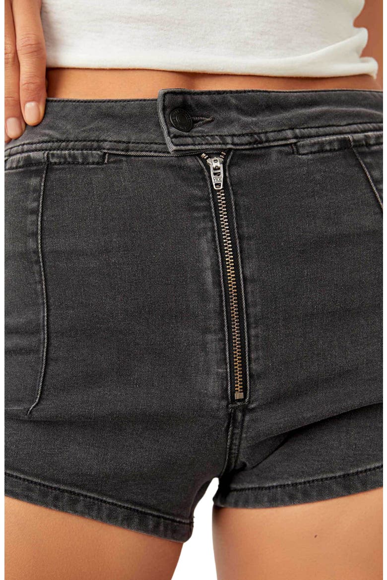 Honeycomb Denim Micro Shorts, Alternate, color, GRAPHITE