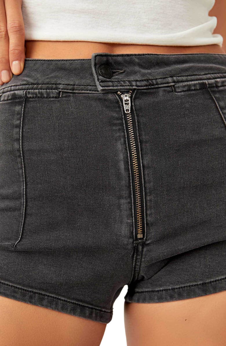 Free People Honeycomb Denim Micro Shorts, Alternate, color,