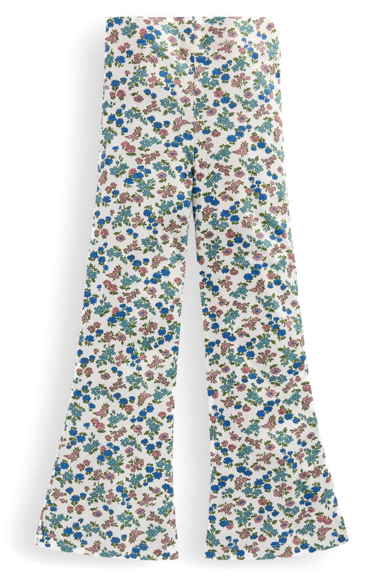 Kids' Floral Rib Knit Flare Leggings, Alternate, color, SOFT IVORY FLORAL