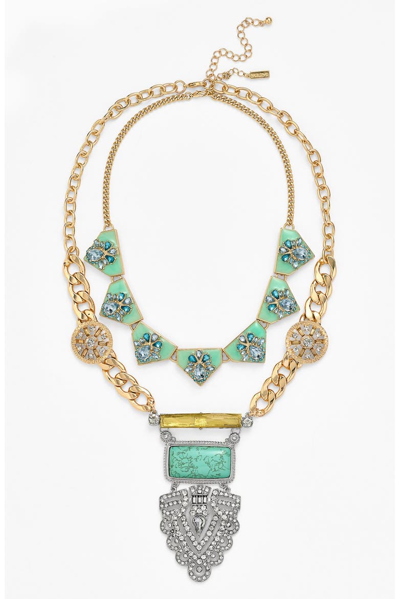 Embellished Collar Necklace, Alternate, color, MINT MULTI/ CLEAR/ GOLD
