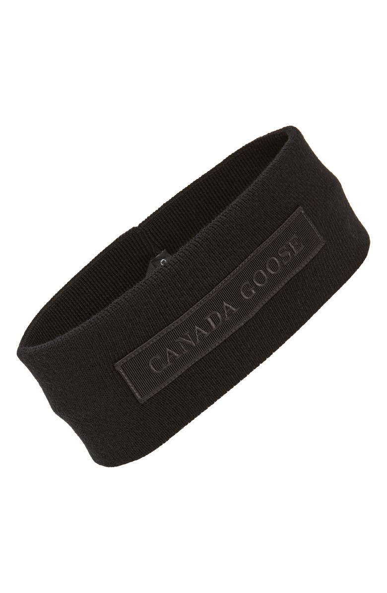 Canada Goose Tonal Emblem Merino Wool Ear Warmer, Main, color, 