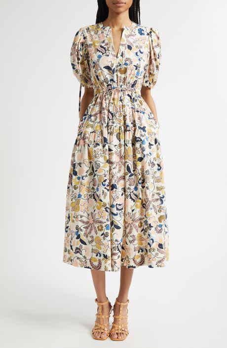 Paisley Floral Cotton Midi Dress