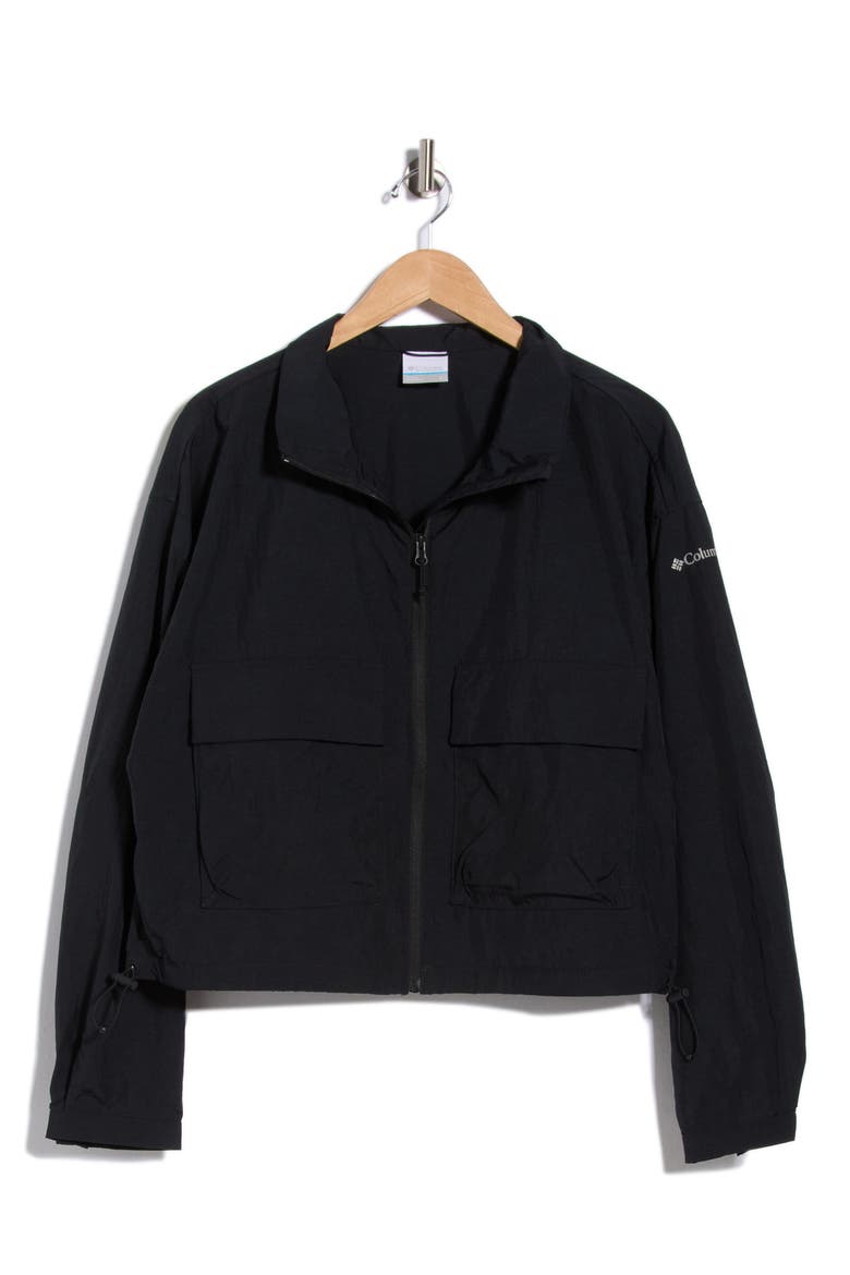 Paracutie Cropped Cargo Windbreaker, Main, color, BLACK