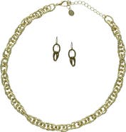 OLIVIA WELLES Penna Textured Chain Necklace & Earrings Set