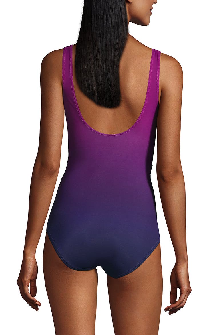 D-Cup New SlenderSuit Wrap One Piece Swimsuit, Alternate, color, Violet Rose/Navy Ombre