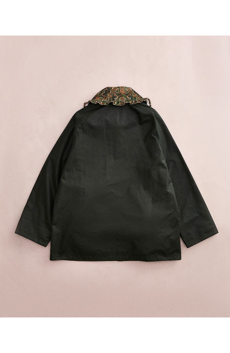 Barbour x FARM Rio Maria-Clara Waxed Jacket, Alternate, color, Fern/ Green Heart Print