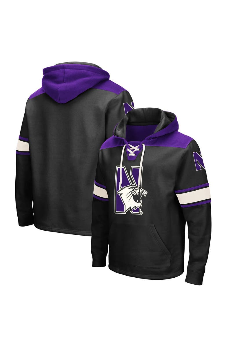COLOSSEUM Men's Colosseum Black Northwestern Wildcats 2.0 Lace-Up Pullover Hoodie, Main, color, Black