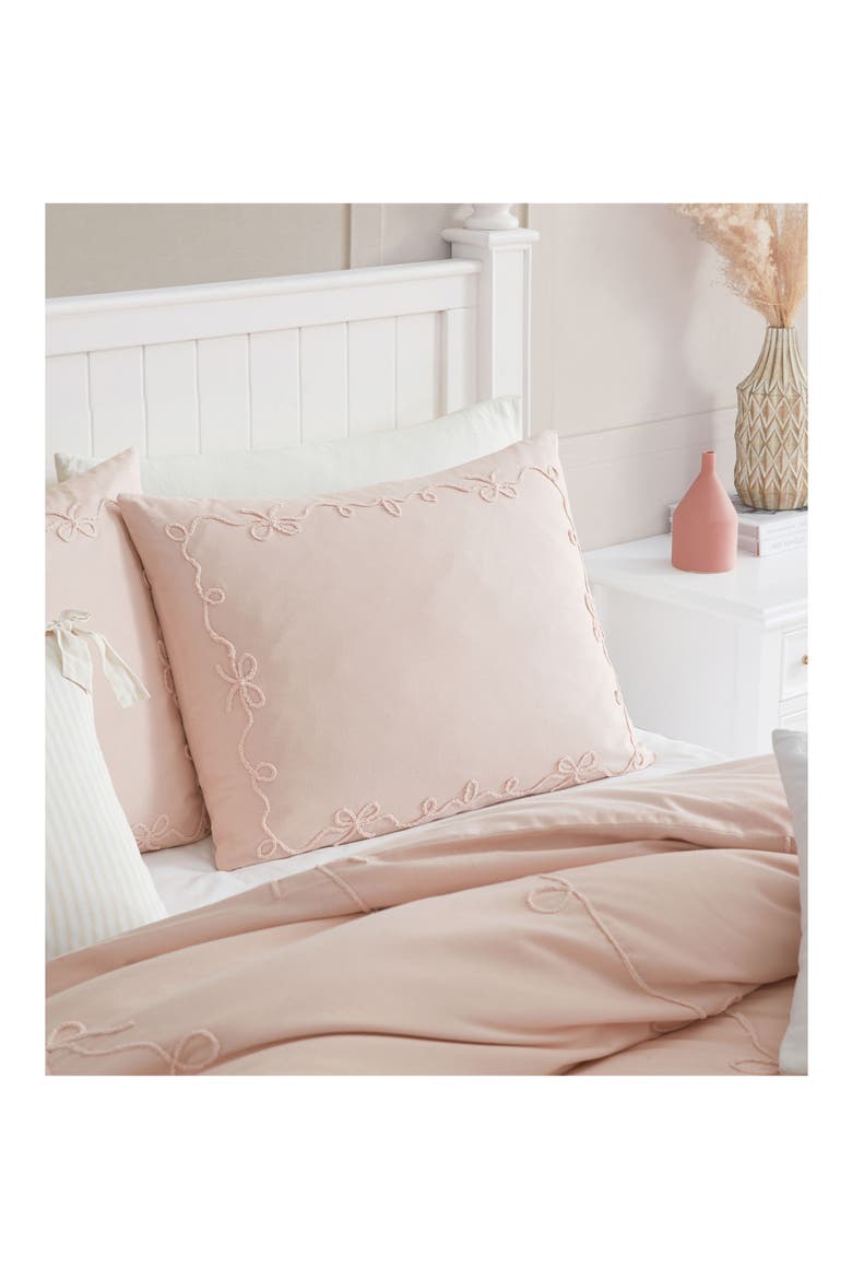 Sasha Bows Comforter & Sham Set, Alternate, color, BLUSH