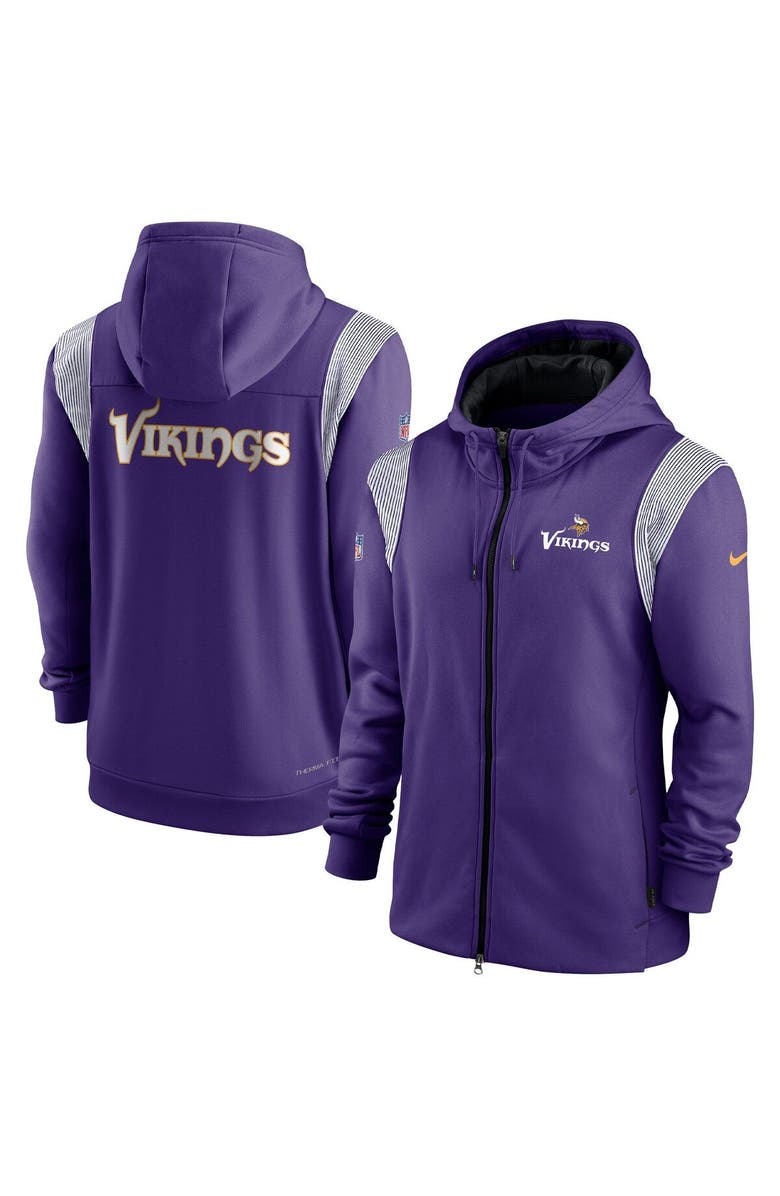 Nike Men's Nike Purple Minnesota Vikings Performance Sideline Lockup Full-Zip Hoodie, Main, color, 
