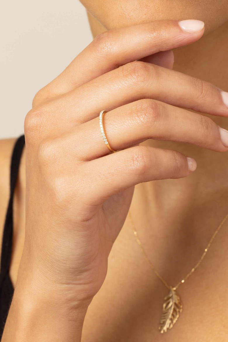 14K Gold Regal Diamond Stack Ring, Alternate, color, Yellow Gold