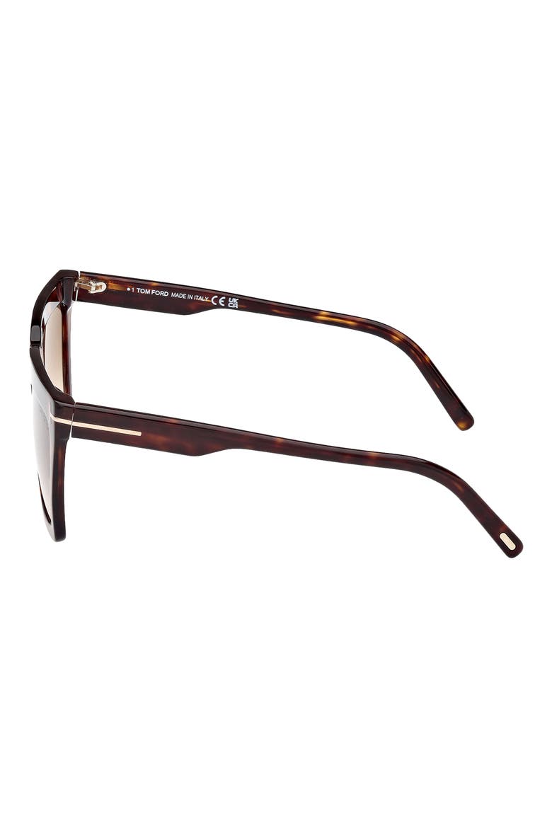 Eden 56mm Gradient Geometric Sunglasses, Alternate, color, DARK HAVANA / GRADIENT BROWN