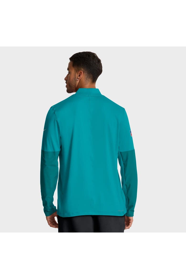 Men's Nike Aqua Miami Dolphins Sideline Dri-FIT Half-Zip Pullover, Alternate, color, Aqua