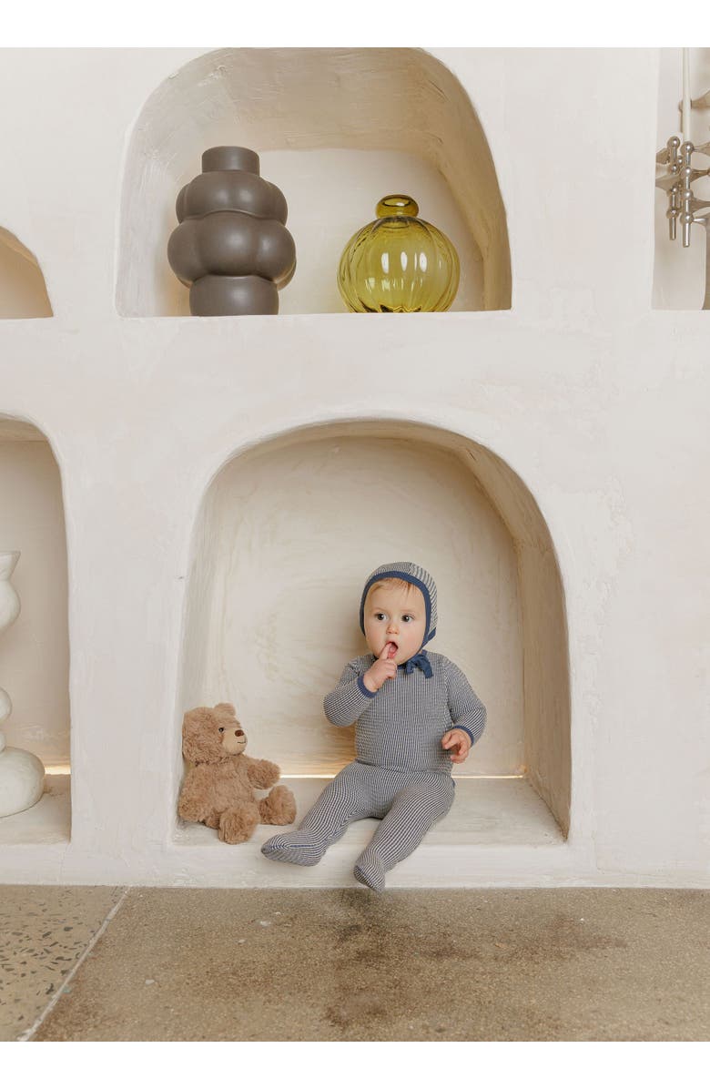 Ely's & Co. Looms Thin Stripe Collection - Footie, Alternate, color, Blue/Ivory