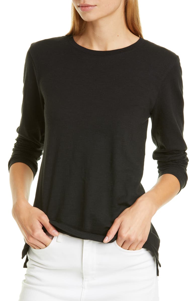 Nordstrom Signature Long Sleeve Cotton Blend Crewneck Top, Alternate, color, 