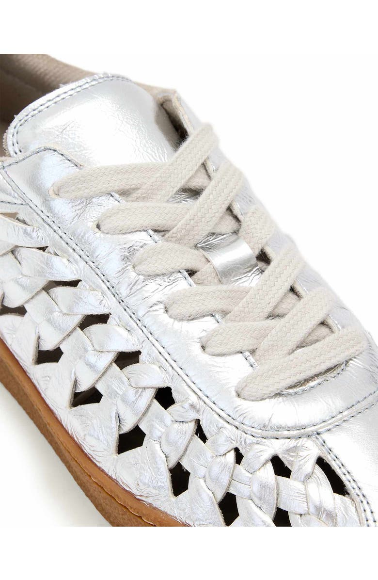 AllSaints Velma Woven Sneaker, Alternate, color, Silver Shine