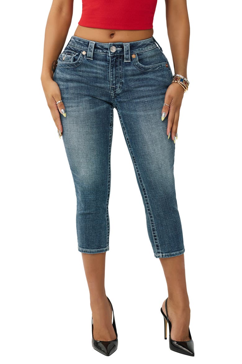 Jennie Curvy Capri Jeans, Main, color, BLUE RADIANCE