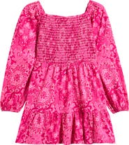Lilly Pulitzer® Kids' Mini Jilly Smocked Cotton Long Sleeve Dress