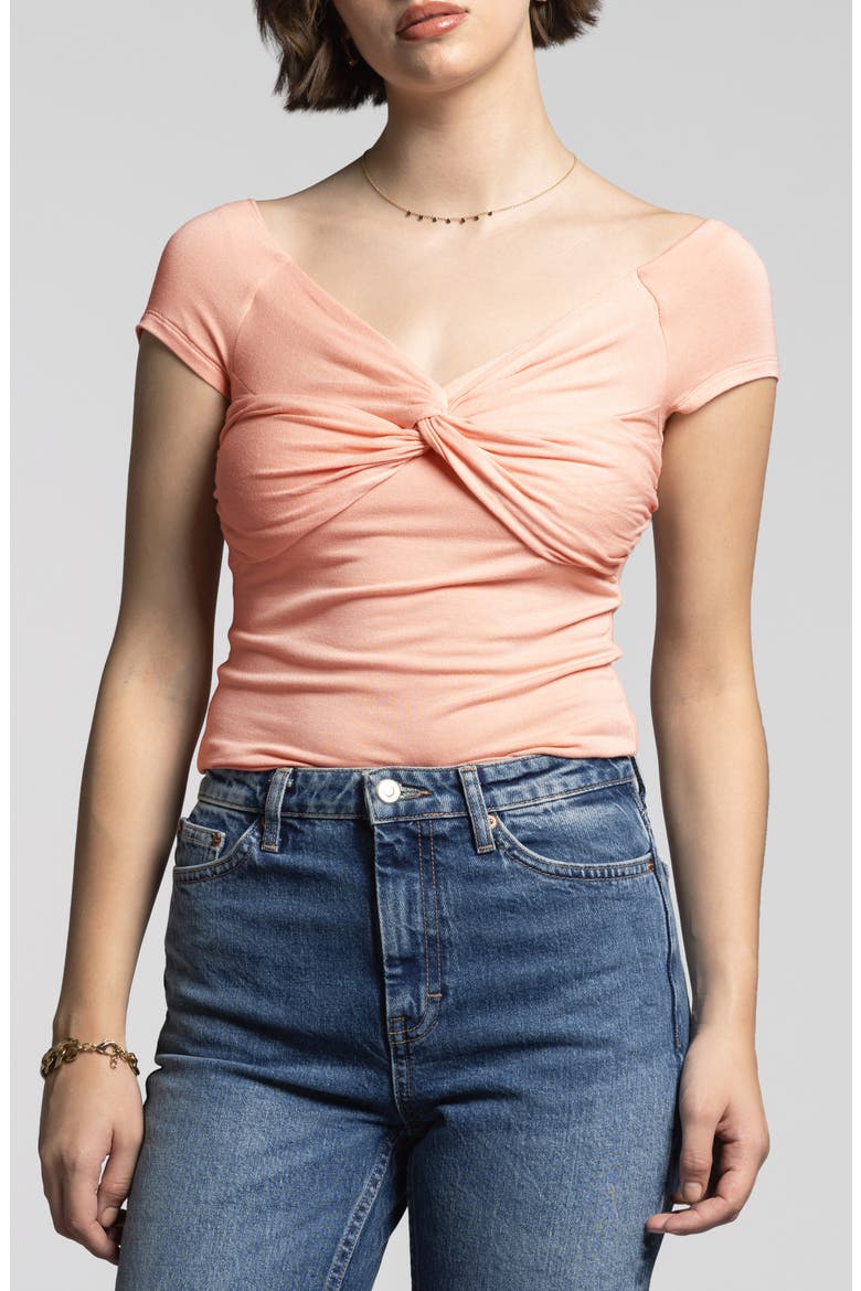 Adelina Twist Front Top, Main, color, MUTED CLAY