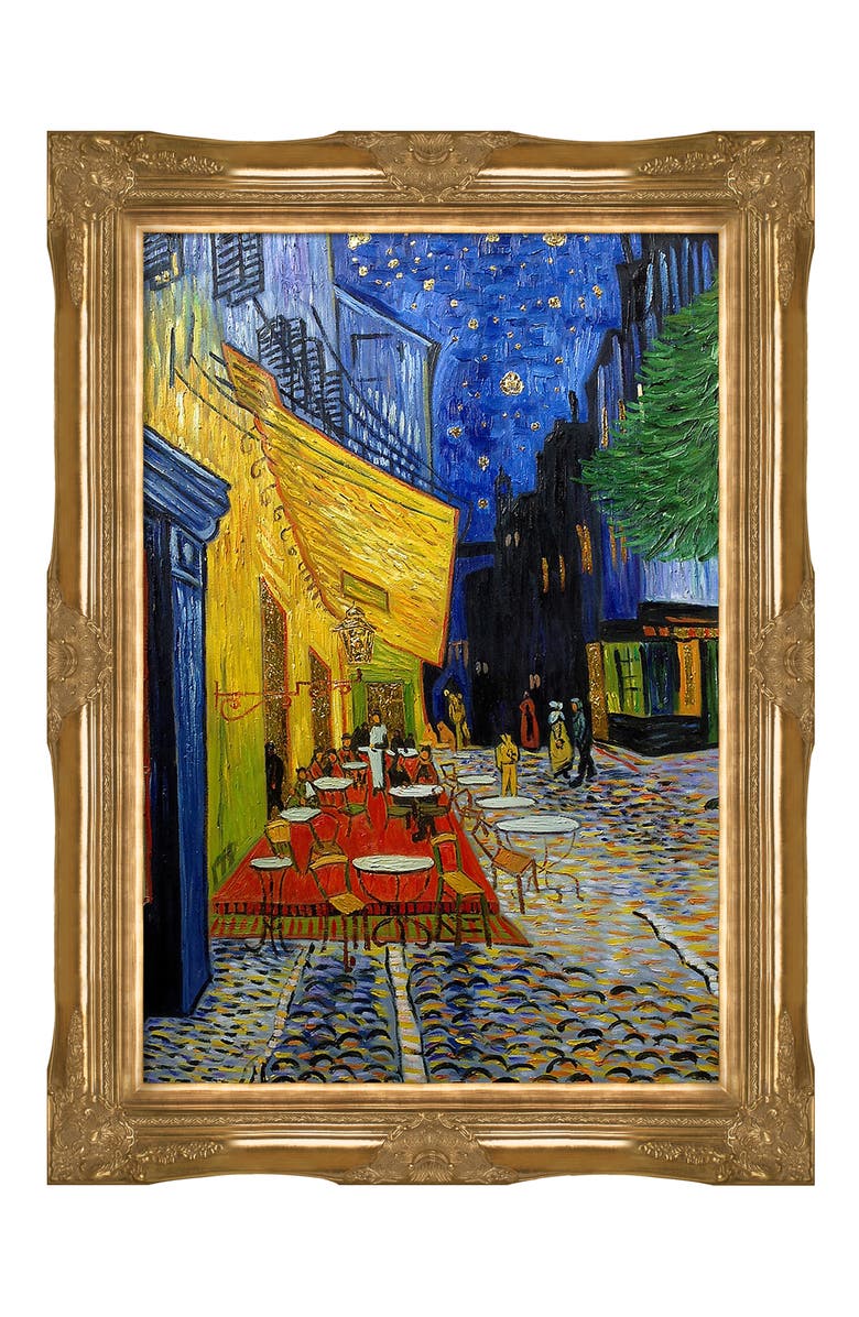 OVERSTOCK ART La Pastiche Cafe Terrace at Night (Luxury Line) Reproduction Canvas Art, Main, color, 
