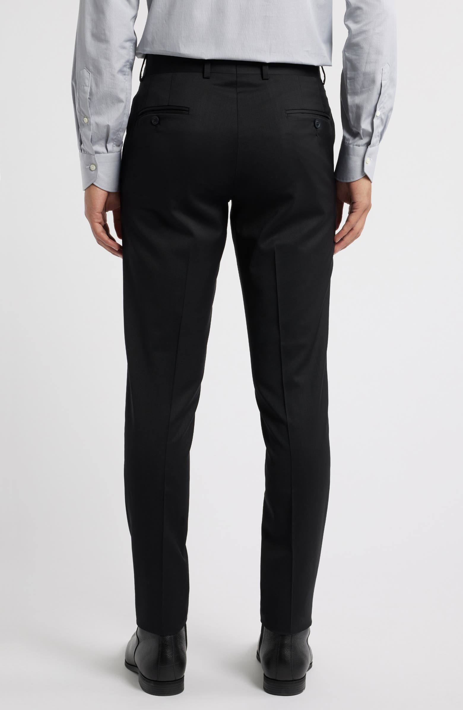 AllSaints Ross Slim Fit Taper Leg Stretch Wool Pants | Nordstrom