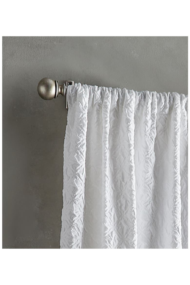Set of 2 Diamond Pole Top Curtain Panels, Alternate, color, WHITE