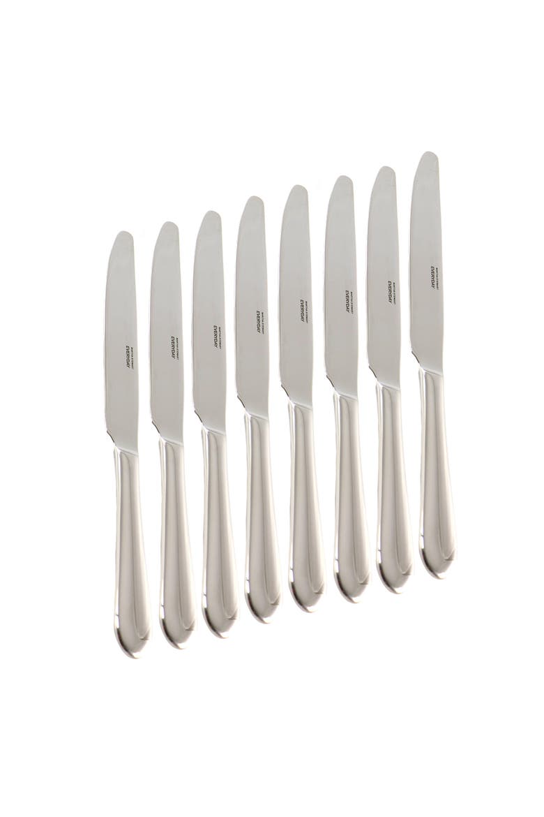 8 Piece Stainless Steel Dinner Knife Set, Main, color, Silver