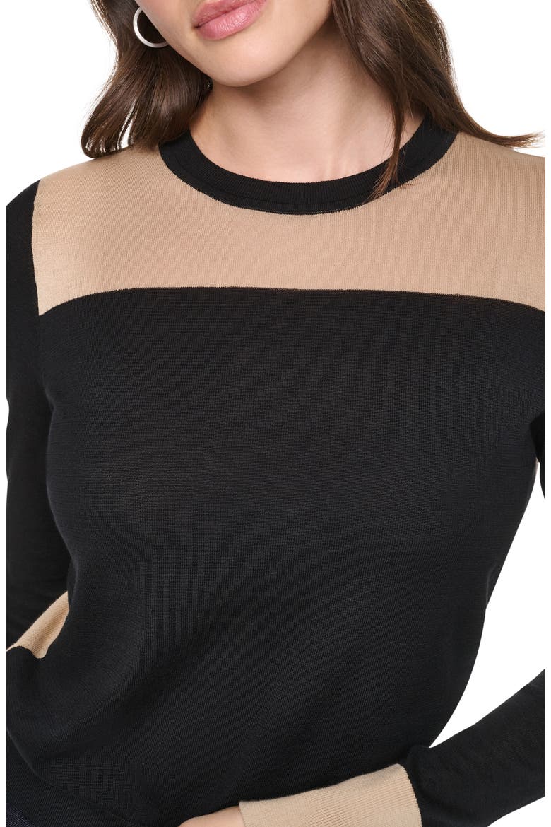 Colorblock Sweater, Alternate, color, BLACK/TRAVERTINE