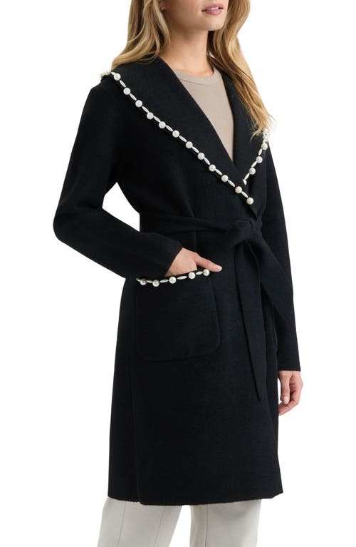 NVLT NVLT PEARLY BEADED BELTED SWEATER COAT