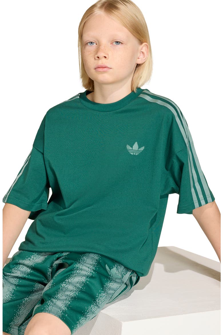 Kids' Minecraft 3-Stripes Graphic T-Shirt, Alternate, color, COLLEGIATE GREEN